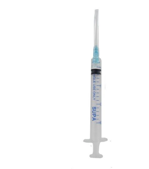 سرنگ سوزن متحرک لوئرلاک 3ml سه تکه با سر سوزن G23- سوپا